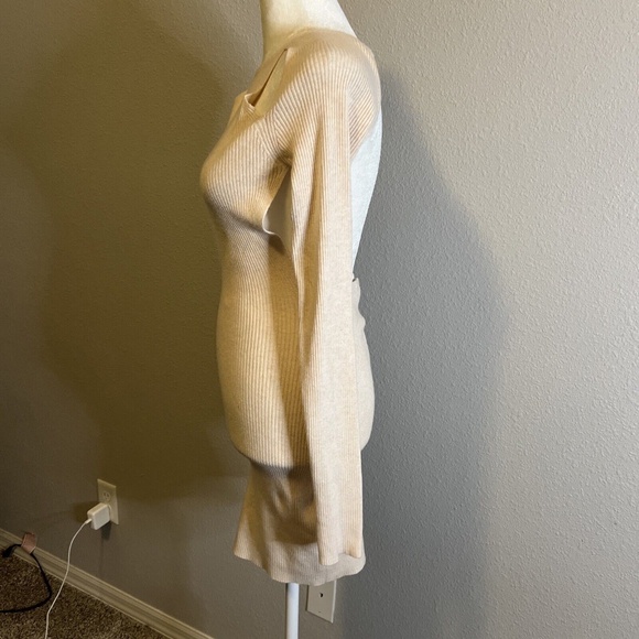 Princess Polly Nedura Knit Mini Dress Beige Size 4 New With Tag - Picture 5 of 12